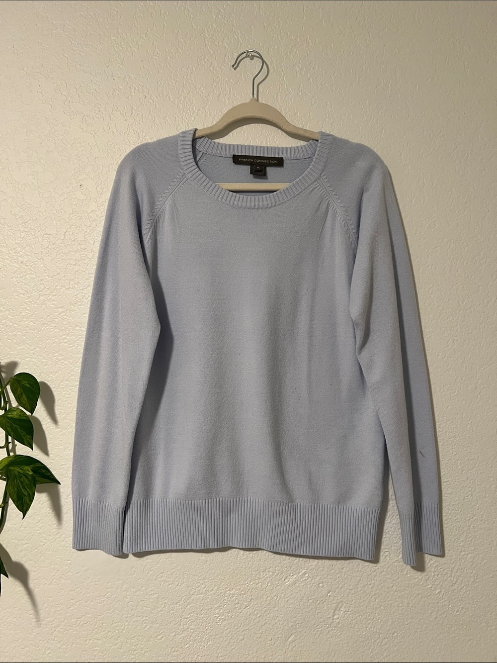 French Connection Light Blue Scoop Neck Knit Sweater